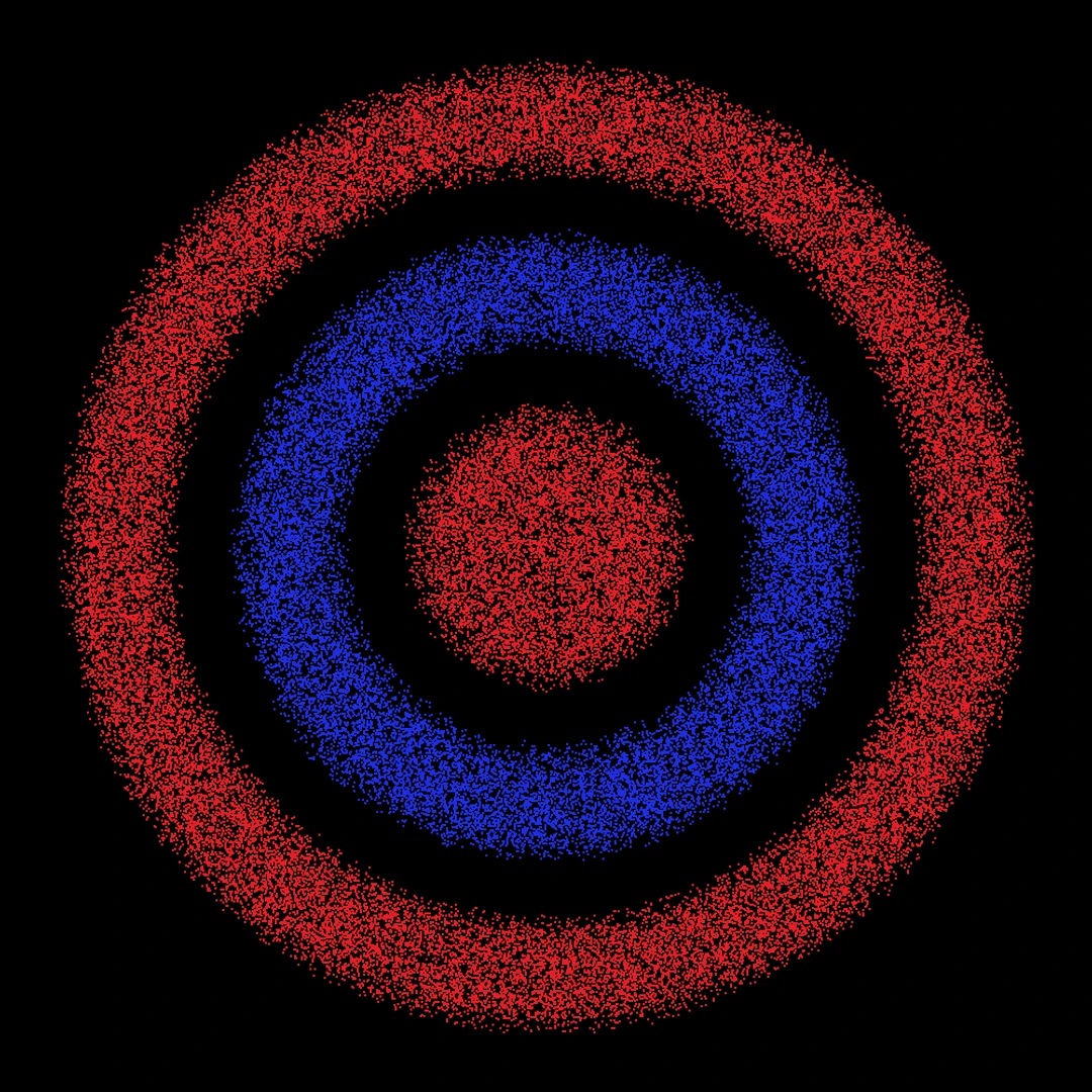Scatter Rings — generative artwork by Lumen & Logic