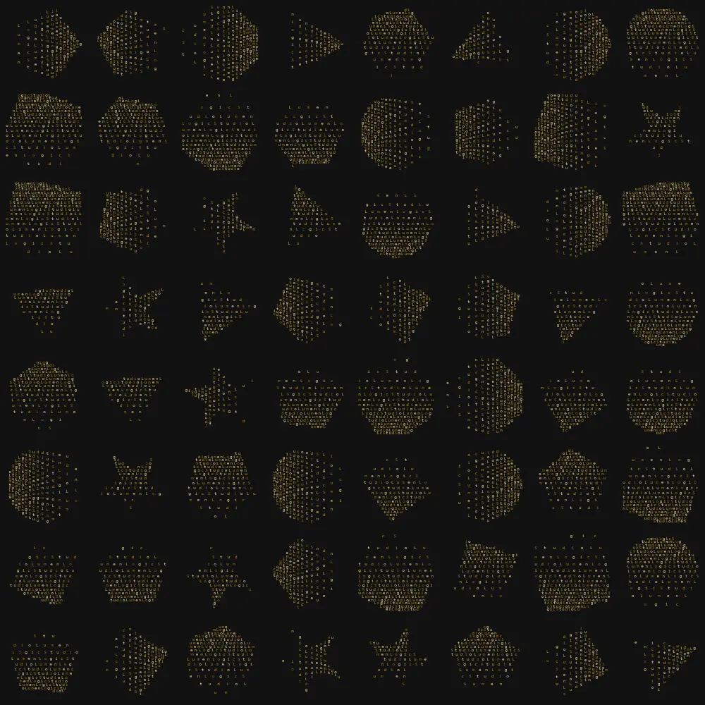 Text Shape — generative artwork by Lumen & Logic